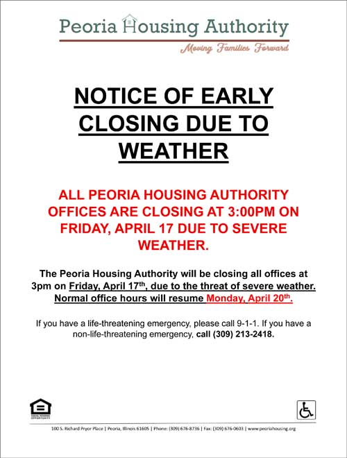 Office Closure Due to Weather April 17, 2026